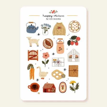 Och Monika Stickers - Hoja de pegatinas - Vida Lenta