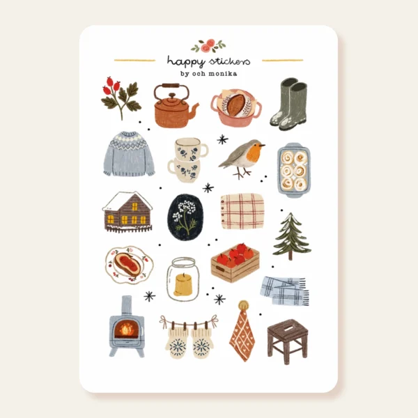 Och Monika Stickers - Hoja de pegatinas - Invierno Suave
