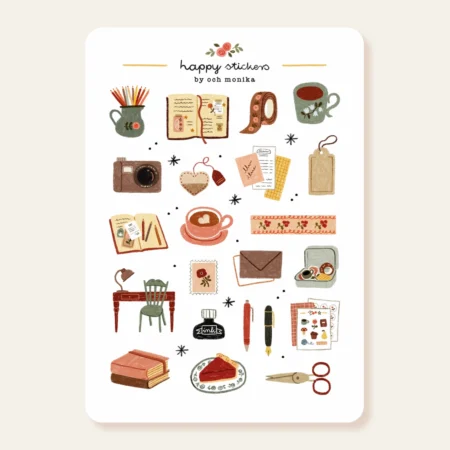 Och Monika Stickers - Hoja de pegatinas - Cozy Journaling