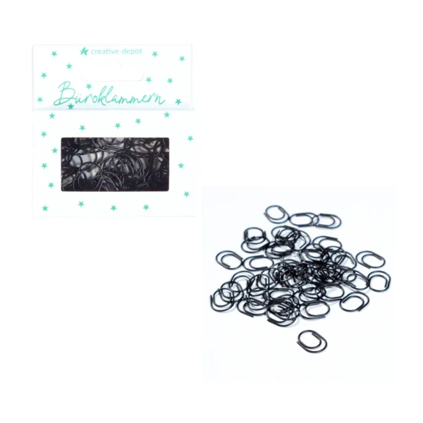 Creative Depot -  Clips de papel ovalados - Negro