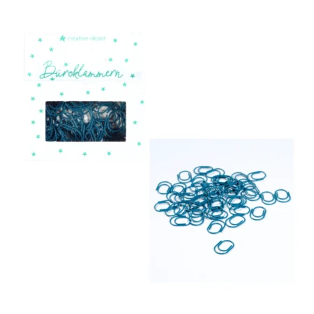 Creative Depot -  Clips de papel ovalados - Azul Pavo Real