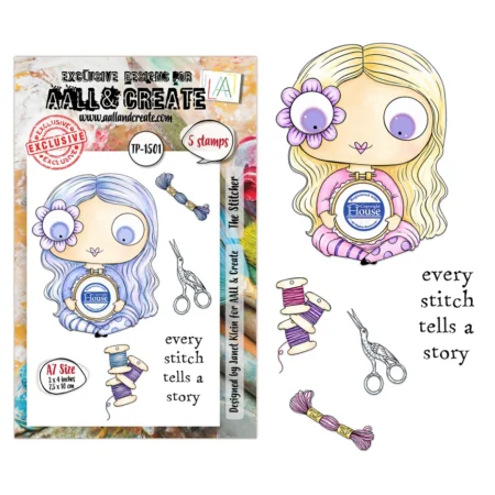 Aall and Create - Creative Types A7 Stamp Sets The Stitcher by Janet Klein