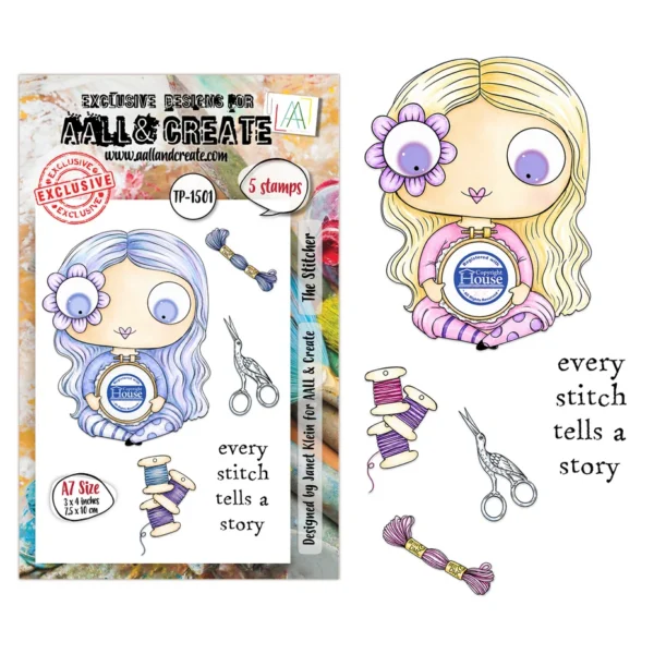 Aall and Create - Creative Types A7 Stamp Sets The Stitcher by Janet Klein
