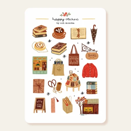 Och Monika Stickers - Hoja de pegatinas - Librería lluviosa
