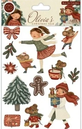 Craft Consortium – Olivia's Christmas Tale Premium Rub-on Transfers Set (2pcs)