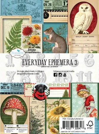 Elizabeth Craft Designs - Comfy Cozy A5 Patterned Cardstock Everyday Ephemera 3 by Everyday Memories