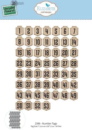 Elizabeth Craft Designs - Comfy Cozy Die Number Tags by Everyday Memories