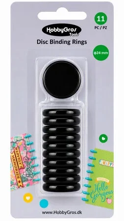 HobbyGros Storage - Disc Binding Rings Black 24mm (11pcs)
