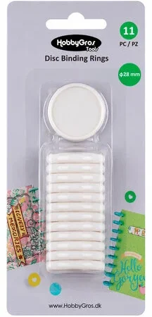 HobbyGros Storage - Disc Binding Rings White 28mm (11pcs)