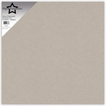 Grey Chipboard 12x12 Inch 600g (5pcs)