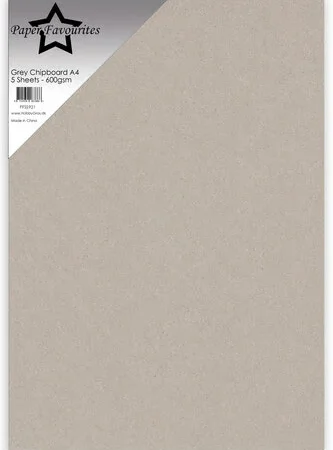 Paper Favourites- Grey Chipboard A4 600g (5pcs)