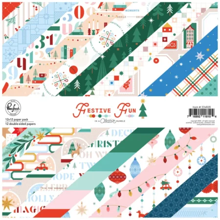 Pinkfresh Studio - Bloc de papeles 12 x 12"- Festive Fun -  Geralyn Sy