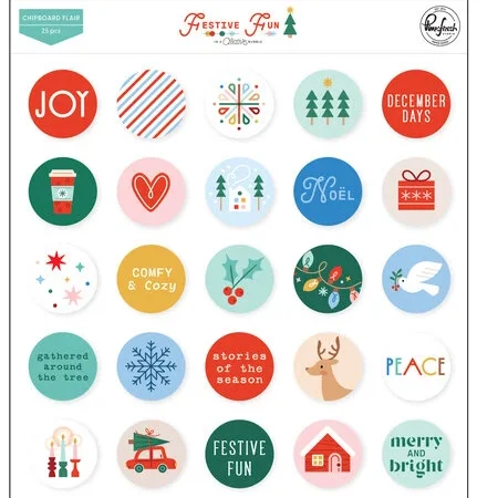 Pinkfresh Studio - Chipboard flair - Festive Fun - Geralyn Sy
