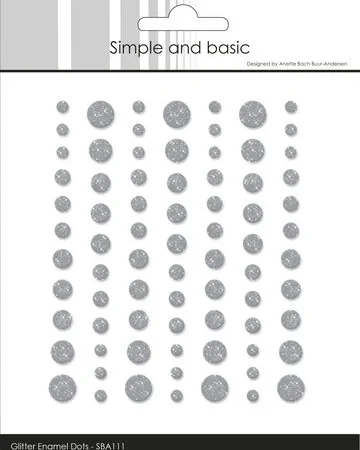 Simple and basic - Glitter Enamel Dots  Concrete (77pcs)