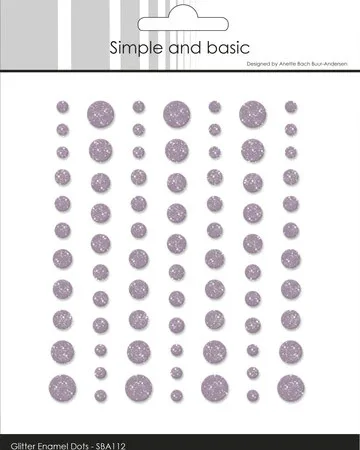 Simple and basic - Glitter Enamel Dots  Heather (77pcs)