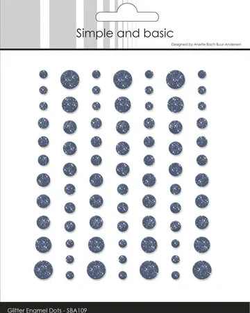 Simple and basic - Glitter Enamel Dots Navy (77pcs)