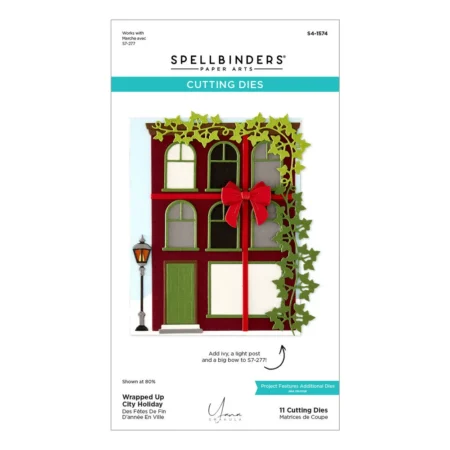 Spellbinders - Troqueles grabados navideños City Holiday Wrapped Up City Holiday de Yana Smakula