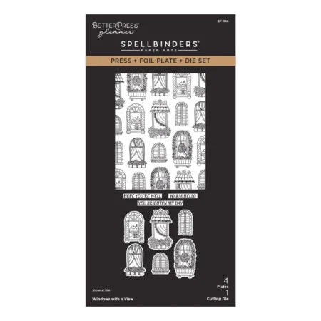 Spellbinders - Create Your Way Everyday Press + Foil Plate & Die Set Windows with a View