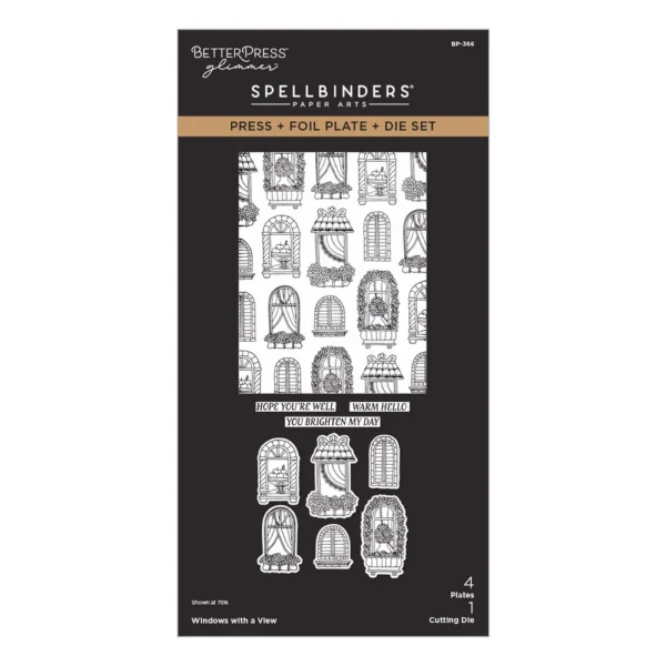 Spellbinders - Create Your Way Everyday Press + Foil Plate & Die Set Windows with a View