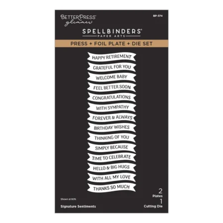 Spellbinders - Create Your Way Everyday Press + Foil Plate & Die Set Signature Sentiments