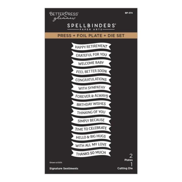 Spellbinders - Create Your Way Everyday Press + Foil Plate & Die Set Signature Sentiments